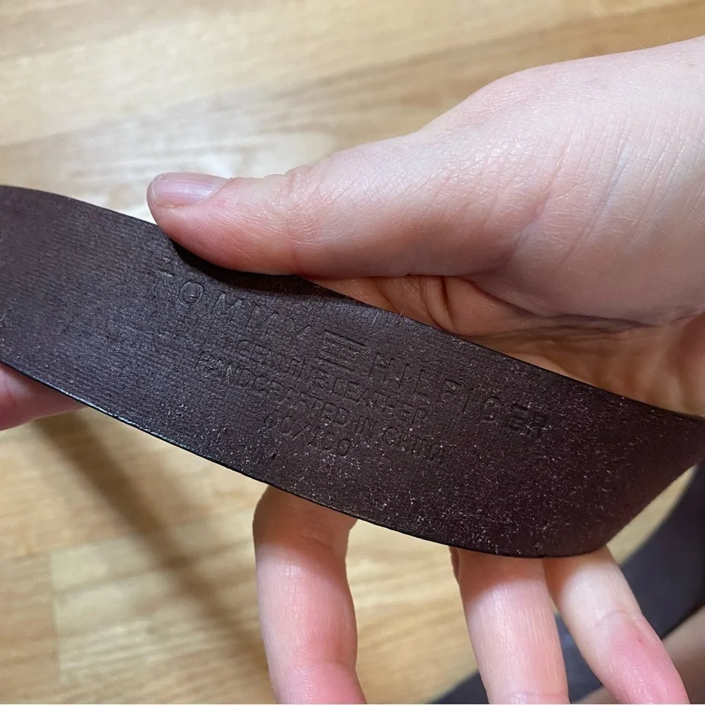Tommy Hilfiger Leather Brown Belt 34 Waist Men’s